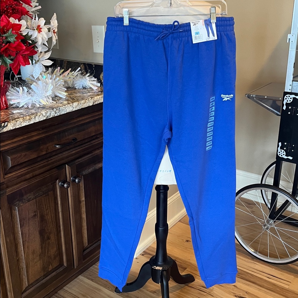 Comfy Reebok Sweatpants Drawstring Elastic Mens Large New Joggers